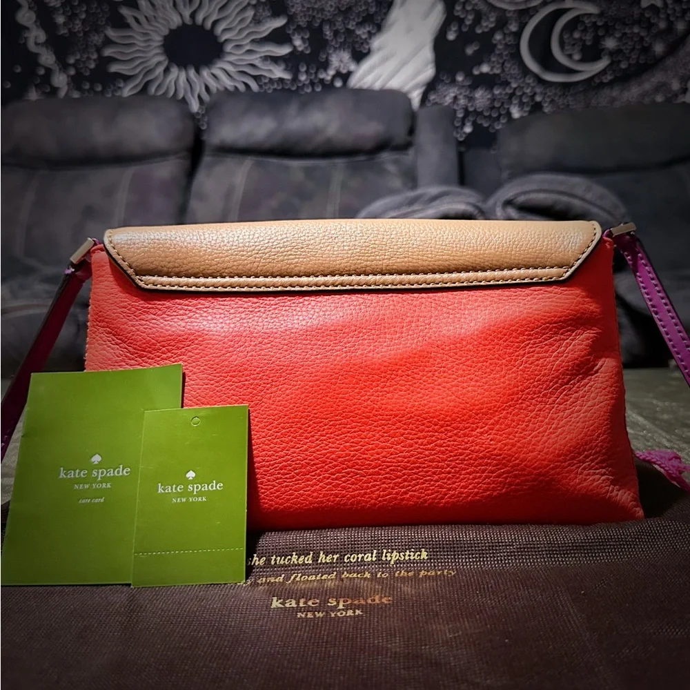 Vintage style Kate Spade Y2K Tan and Purple Crossbody Bag ❌60% OFF SALE❌ - Picture 12 of 16